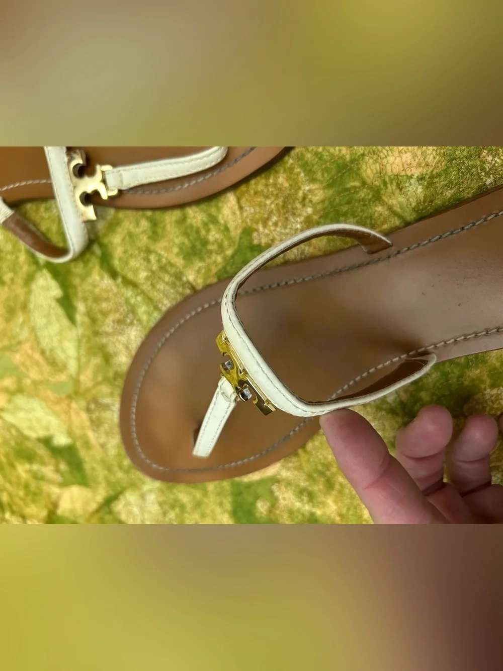 Tory Burch White Miller Thong Sandals